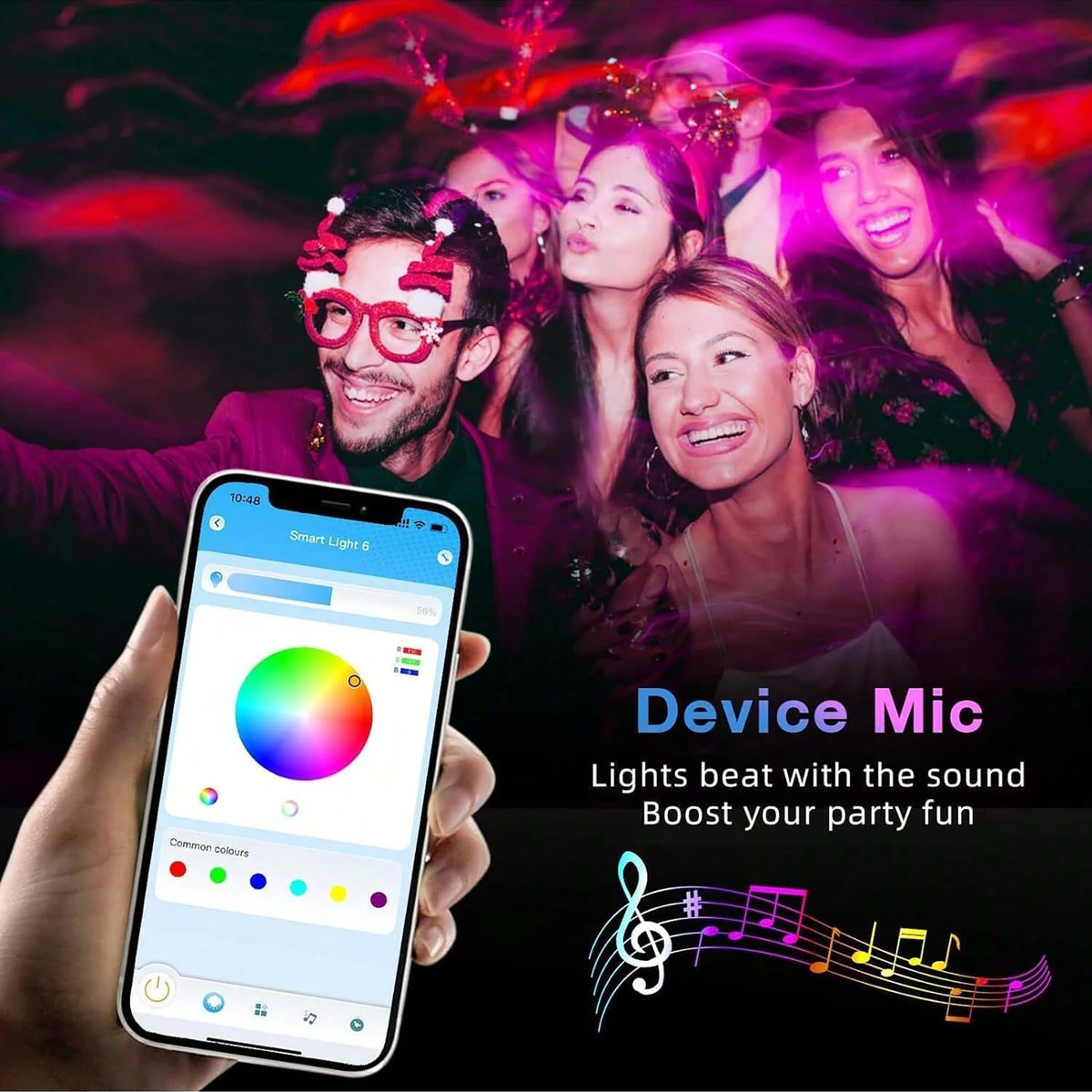 100FT RGB LED Strip Lights – Music Sync, App & Remote Control