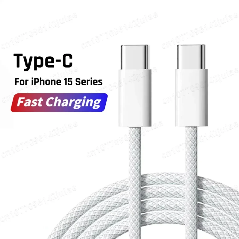 60W Fast Charging USB-C Cable – Braided, 6A, Multiple Colors & Lengths