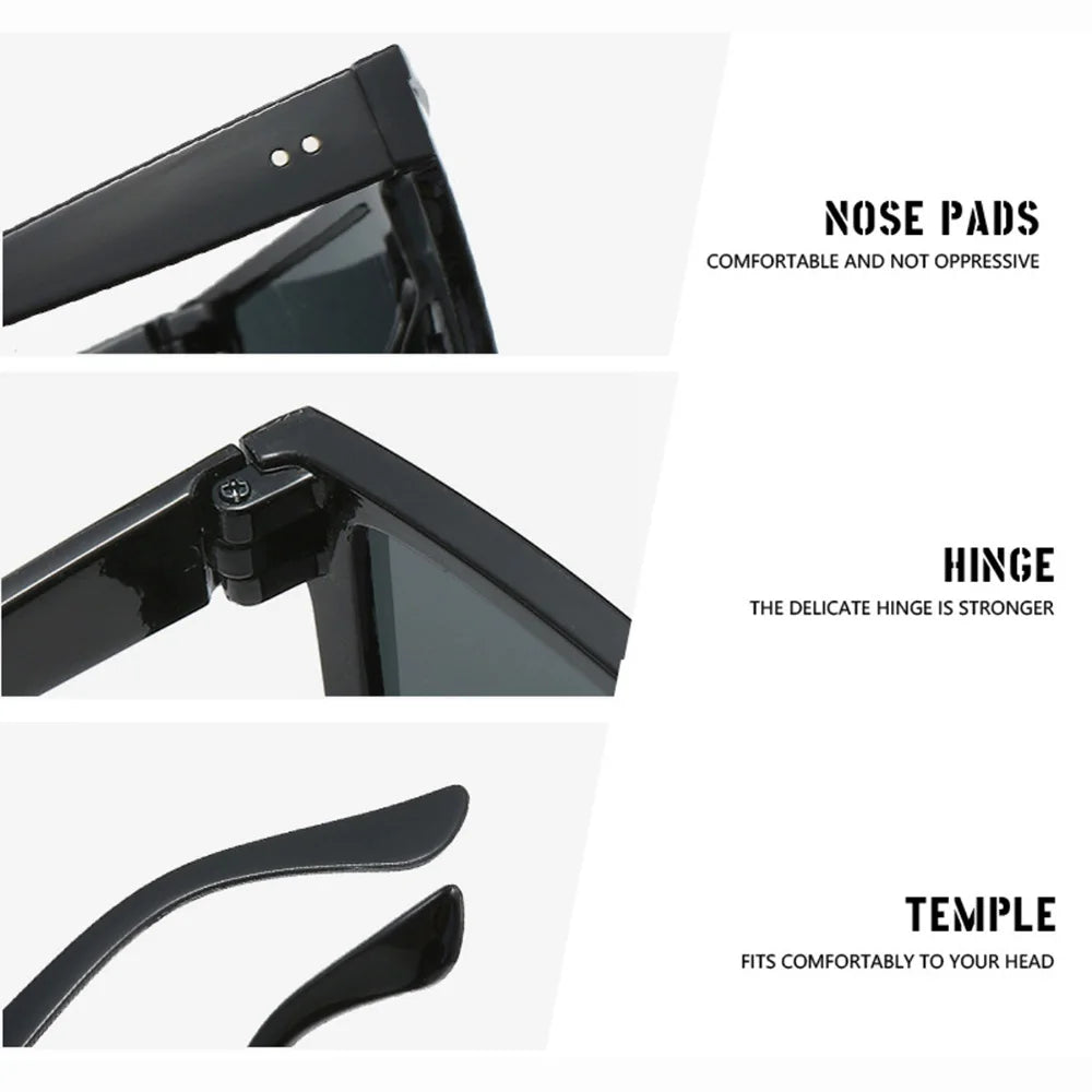 Oversized Square Sunglasses – Retro UV400 Shades for Men & Women