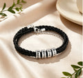 Personalized Name Bracelet for Men – Custom Stainless Steel Beaded Bracelet