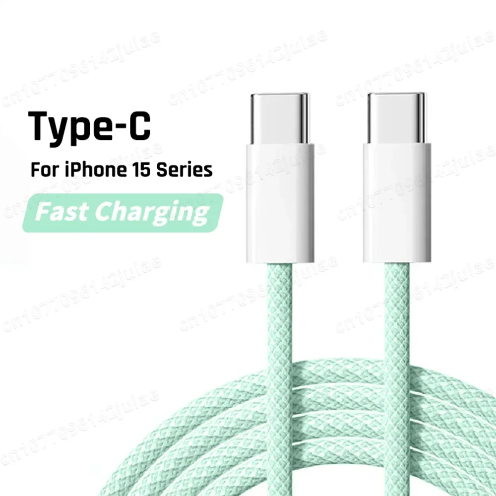 60W Fast Charging USB-C Cable – Braided, 6A, Multiple Colors & Lengths