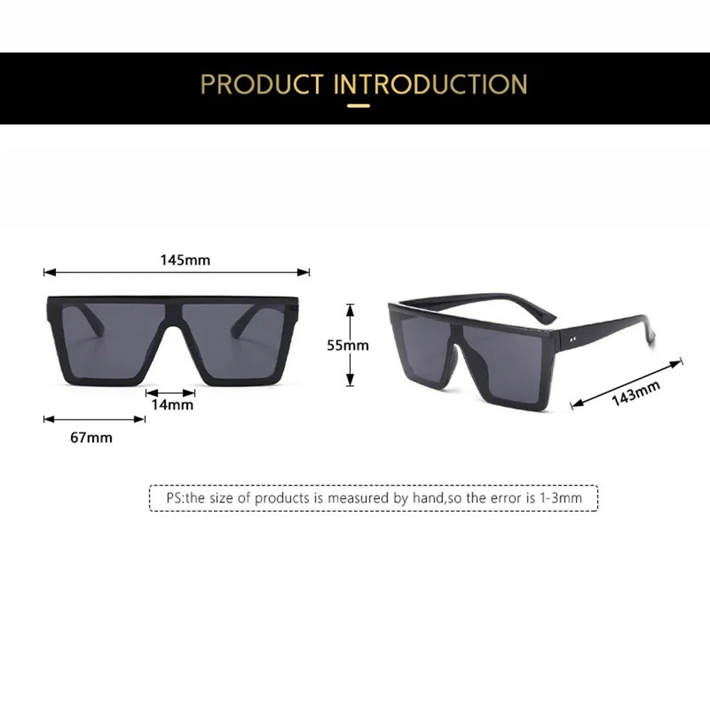 Oversized Square Sunglasses – Retro UV400 Shades for Men & Women